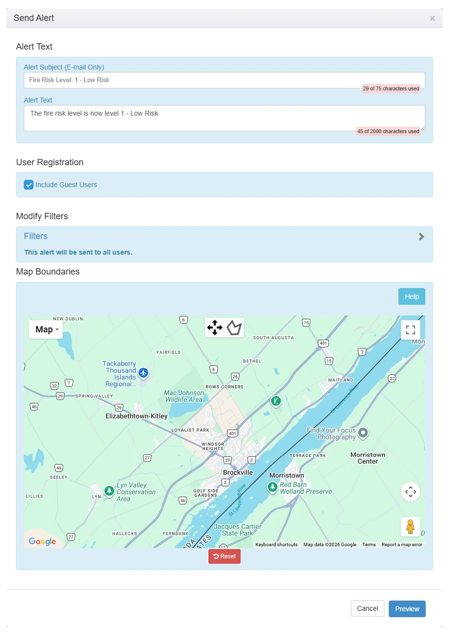 Burn Permits app — send an alert to permit holders